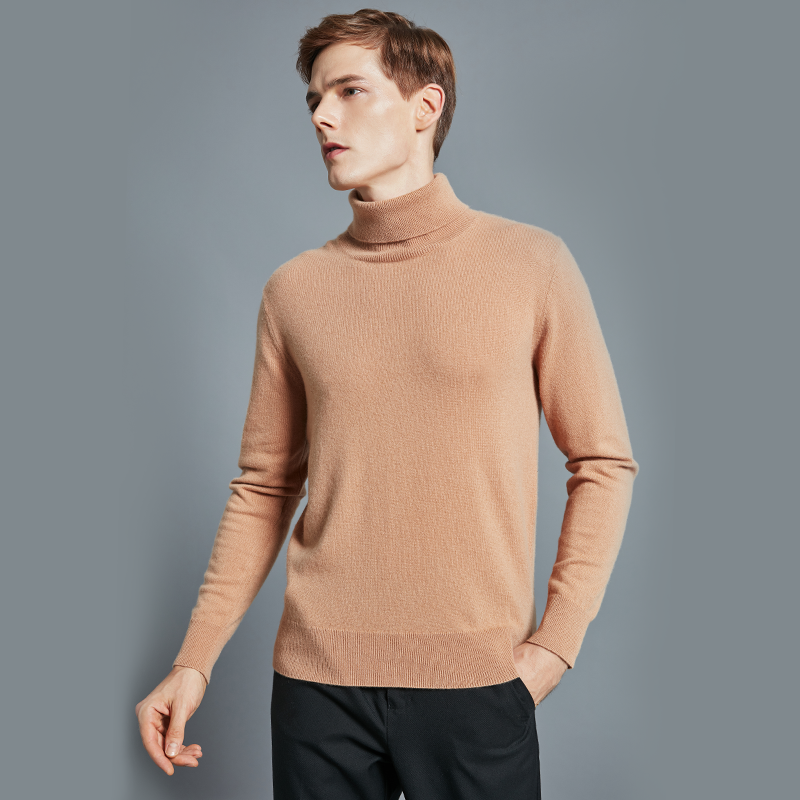 软糯似baby肌肤，男式高领纯小山羊绒衫